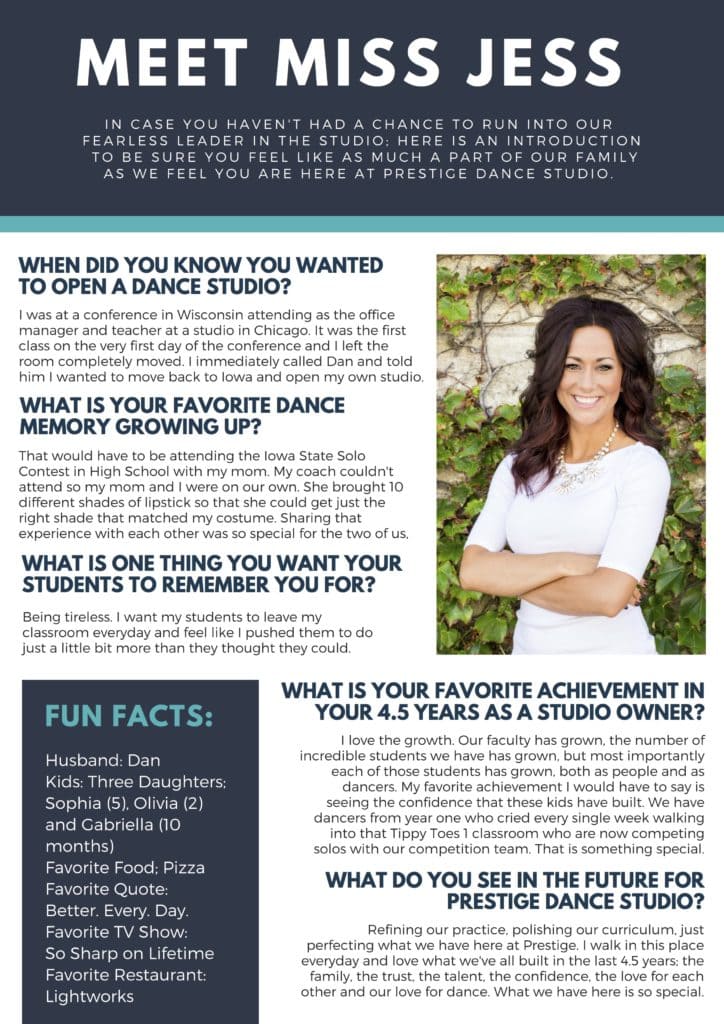 Meet the owner of Prestige Dance Studio in Cedar Rapids, IA 