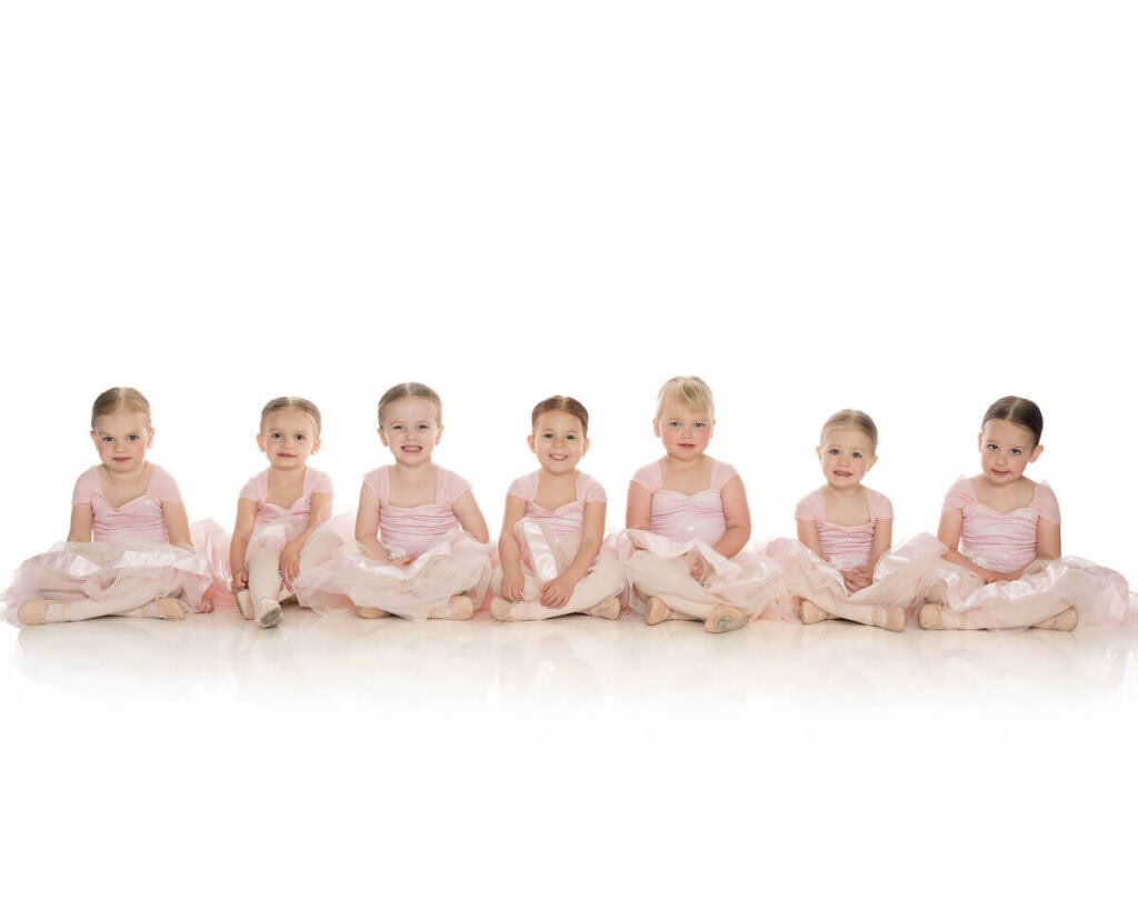 Group dance photo of toddler dancers at Prestige Dance Studio in Cedar Rapids