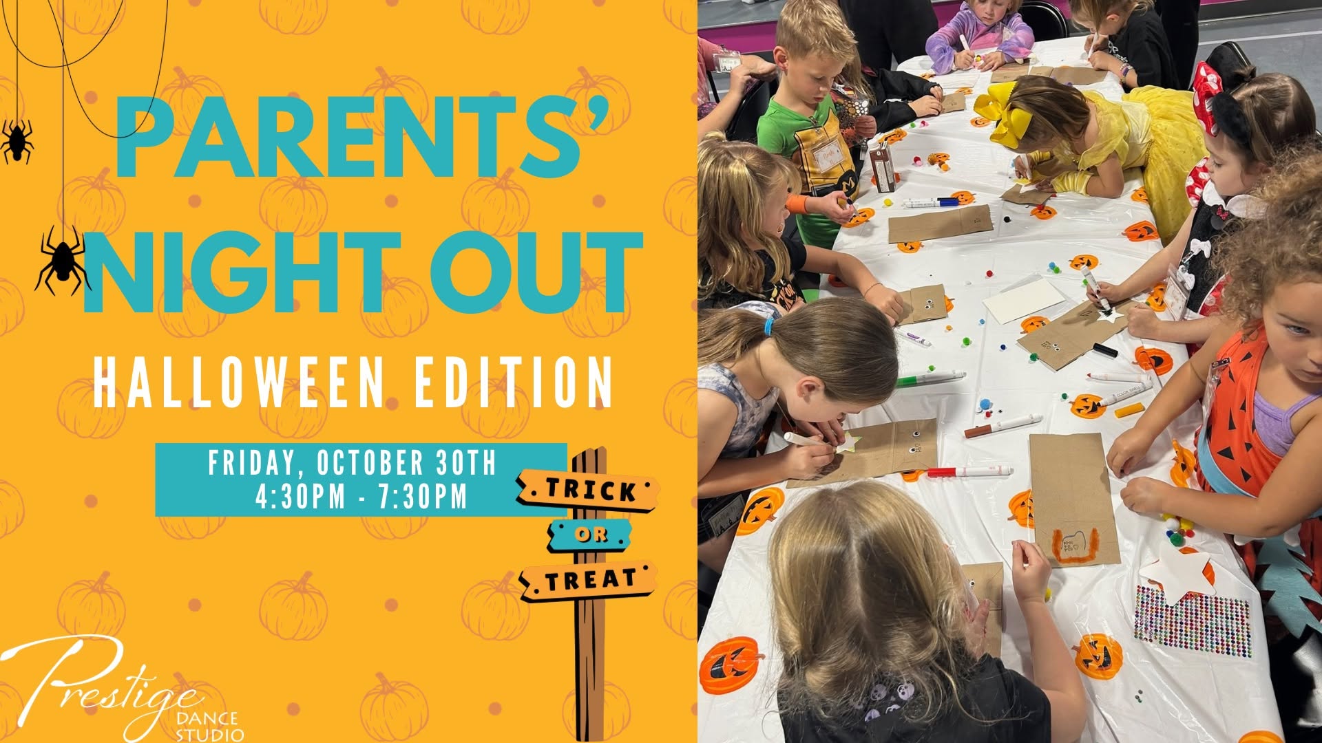 Parents' Night Out at Prestige Graphic